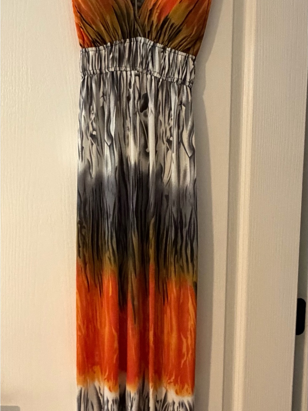 Sunset Ombre Maxi Dress with Elastic Waist